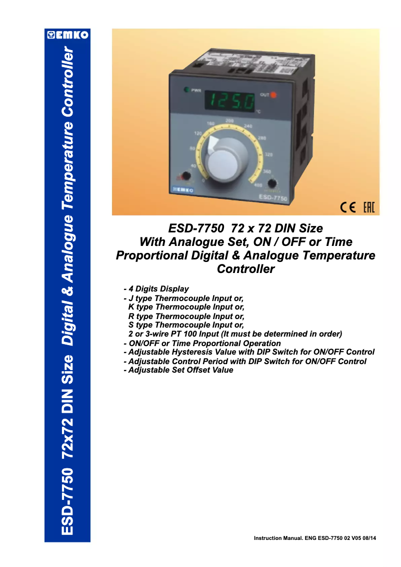 Image de la première page du manuel de l'appareil ESD-7750