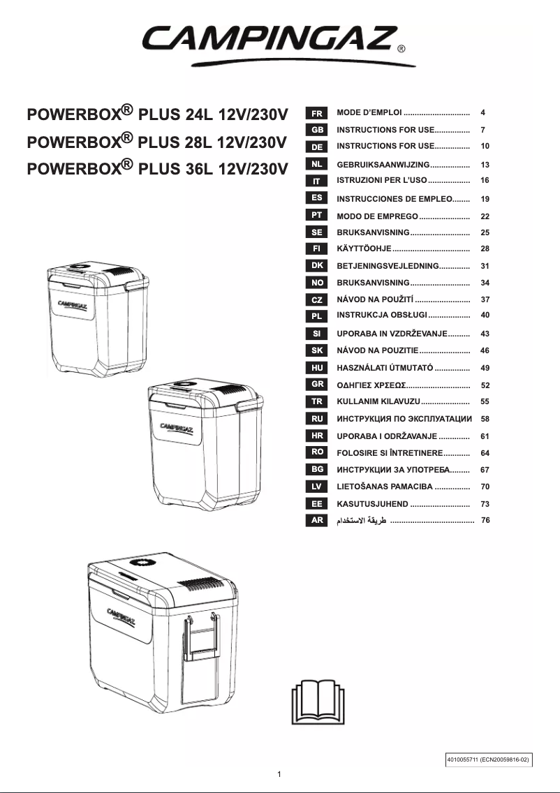 Page n°1 - Manuel utilisateur Campingaz PowerBox Plus 24L 12V/230V
