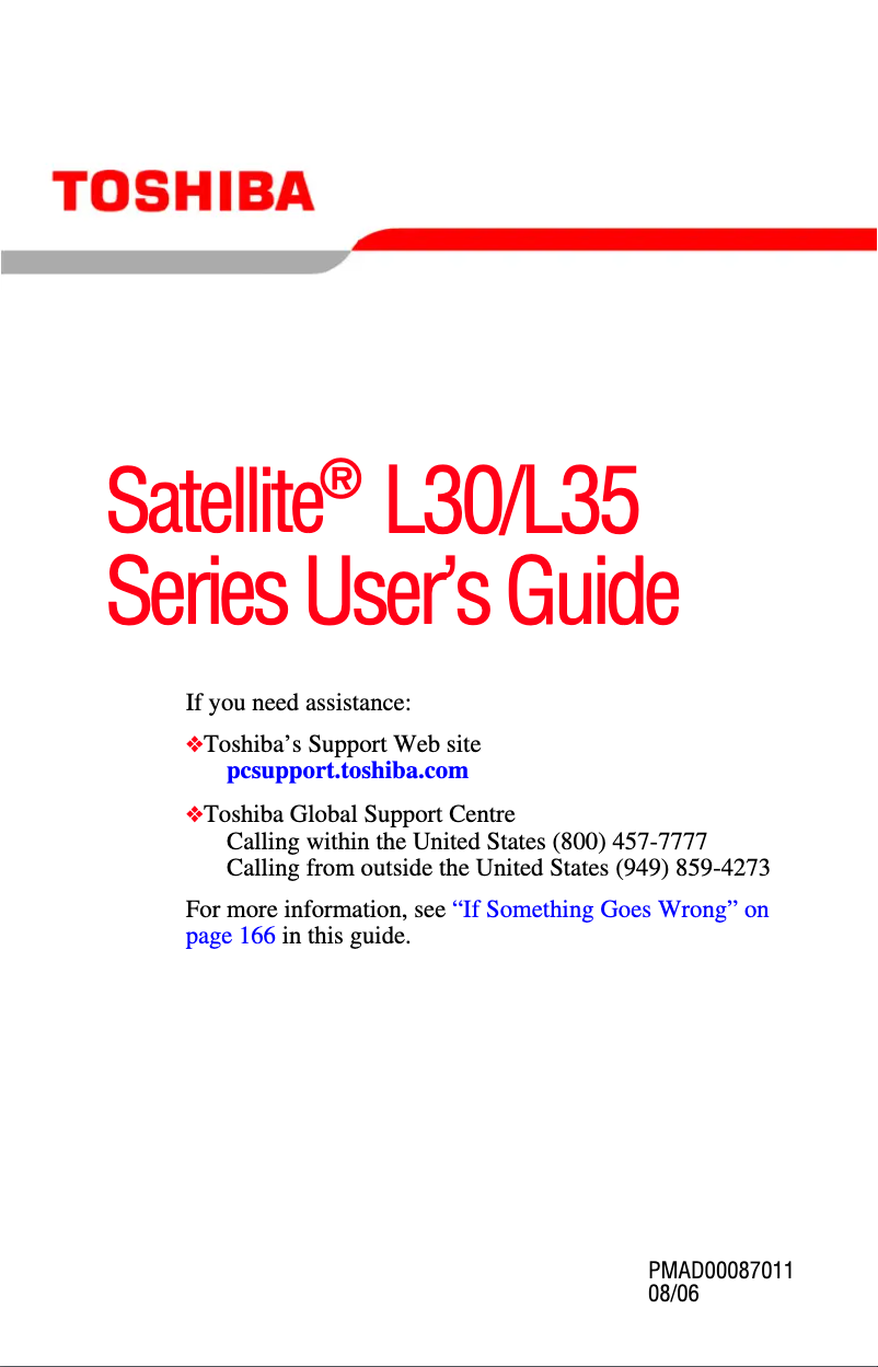 Page 1 de la notice Manuel utilisateur Toshiba Satellite L35