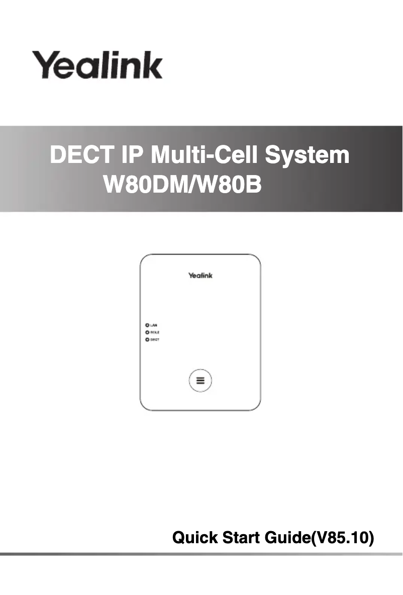 Page 1 de la notice Guide de démarrage rapide Yealink WHM631