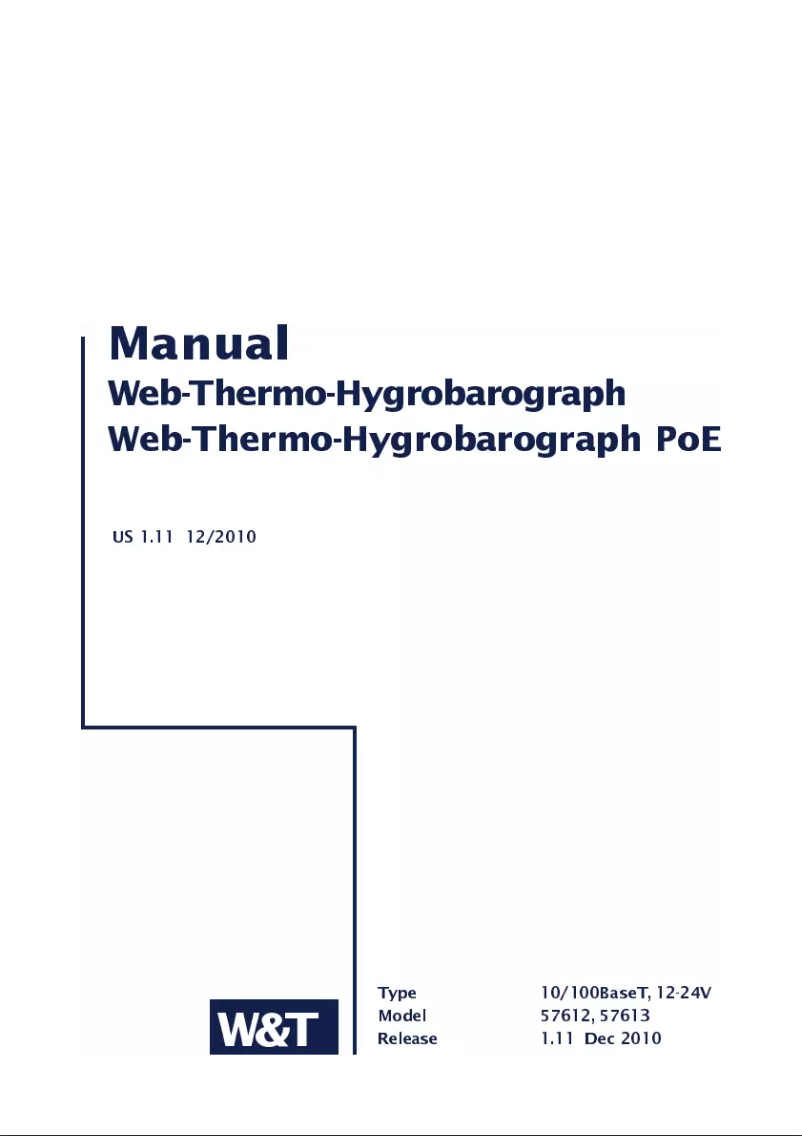 Page n°1 - Manuel utilisateur W&T 57613