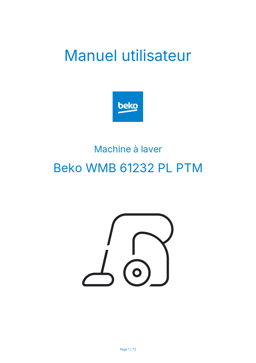 Image de la première page du manuel de l'appareil WMB 61232 PL PTM