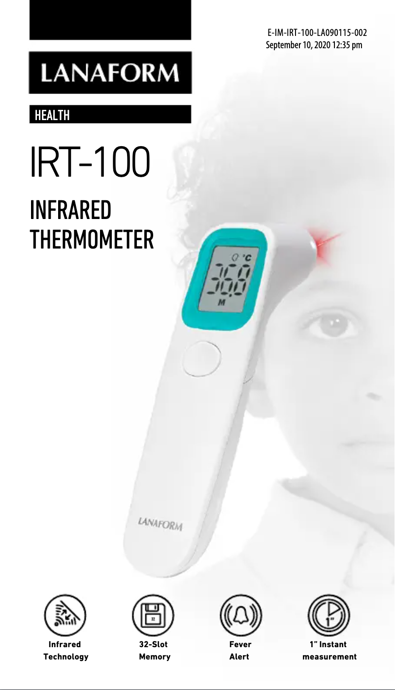 Image de la première page du manuel de l'appareil IRT-100