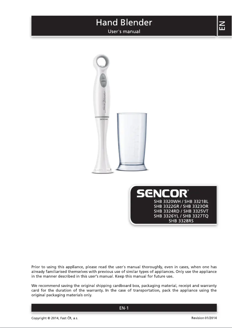 Imagen de la primera página del manual del dispositivo SHB 3322GR