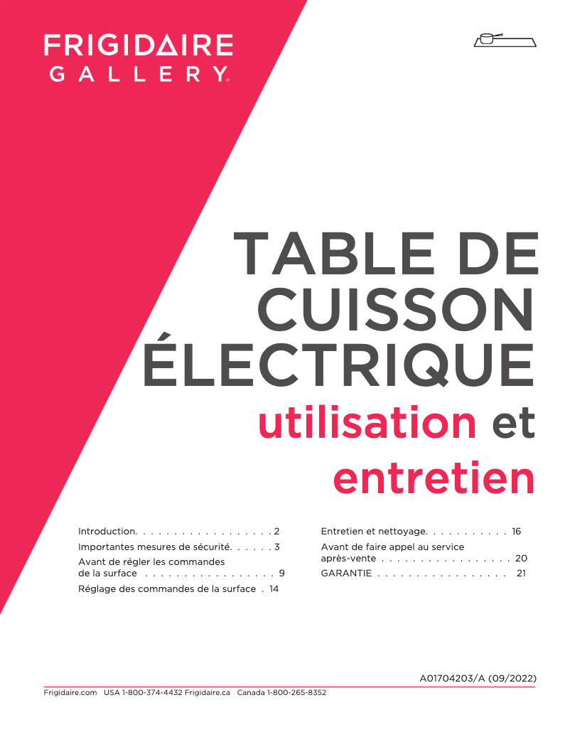 Page n°1 - Manuel utilisateur Frigidaire GCCE3070AS