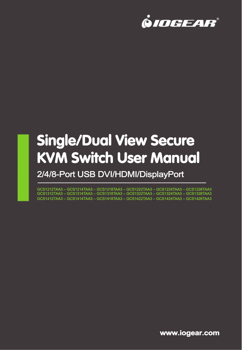 Page n°1 - Manuel utilisateur iogear GCS1218