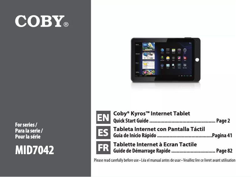 Página 1 del manual Manual de usuario Coby Kyros MID7042
