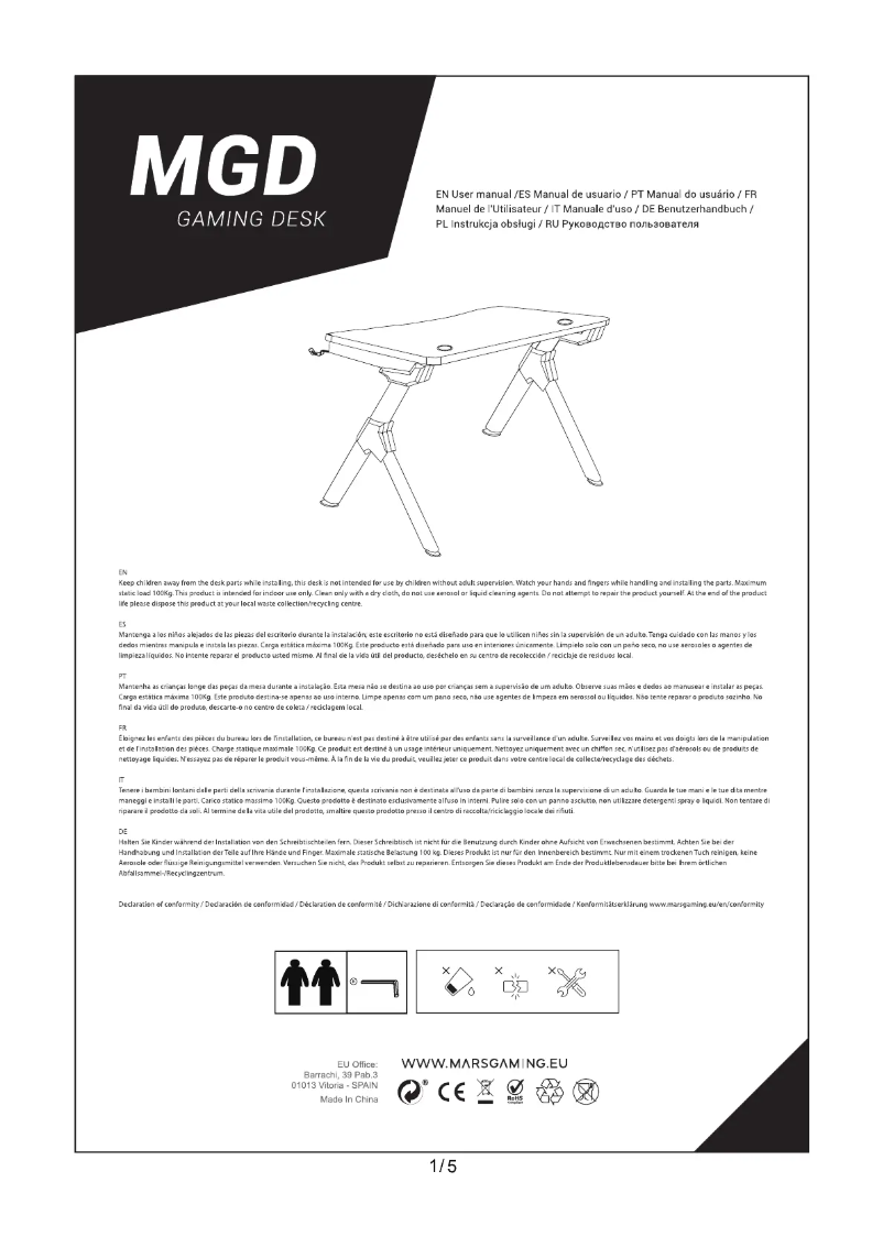 Page n°1 - Manuel utilisateur Mars Gaming MGD
