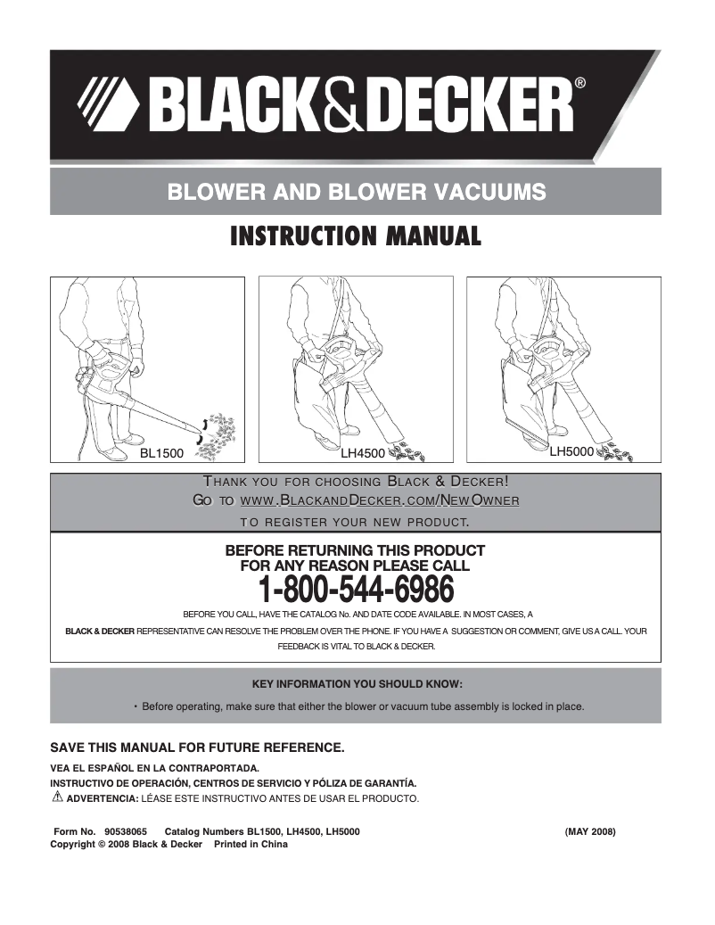 Page 1 de la notice Manuel utilisateur Black & Decker FV7000