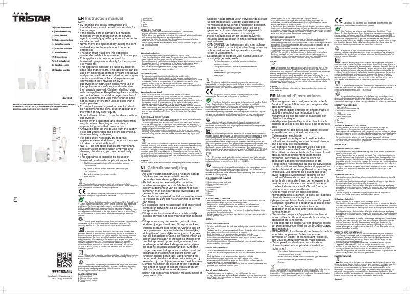 Page 1 de la notice Manuel utilisateur TriStar MX-4851