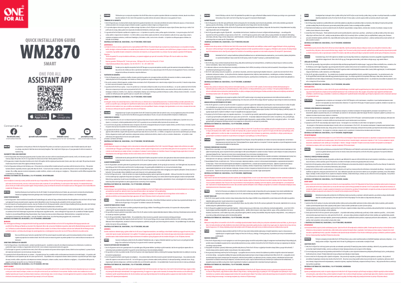 Page 1 de la notice Manuel utilisateur One for all WM2870