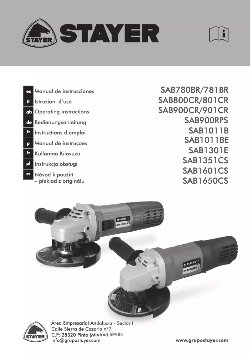 Page n°1 - Manuel utilisateur Stayer SAB 800 BR