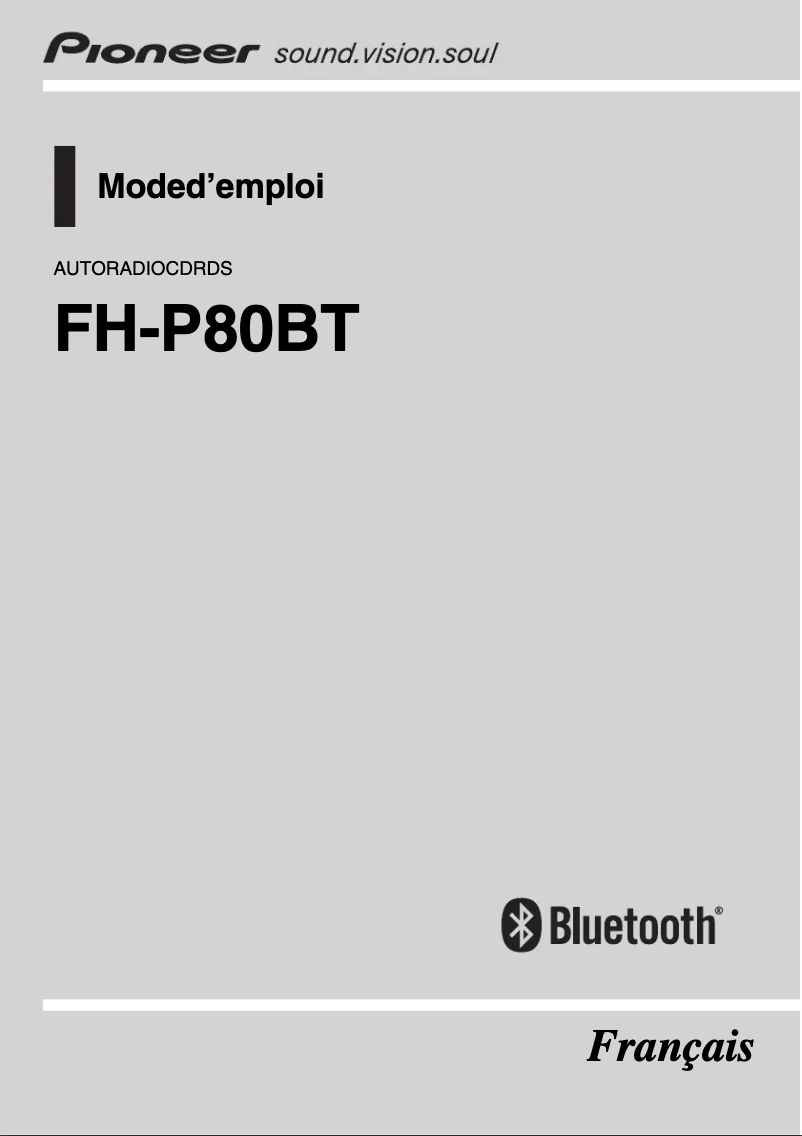 Page n°1 - Manuel utilisateur Pioneer FH-P80BT