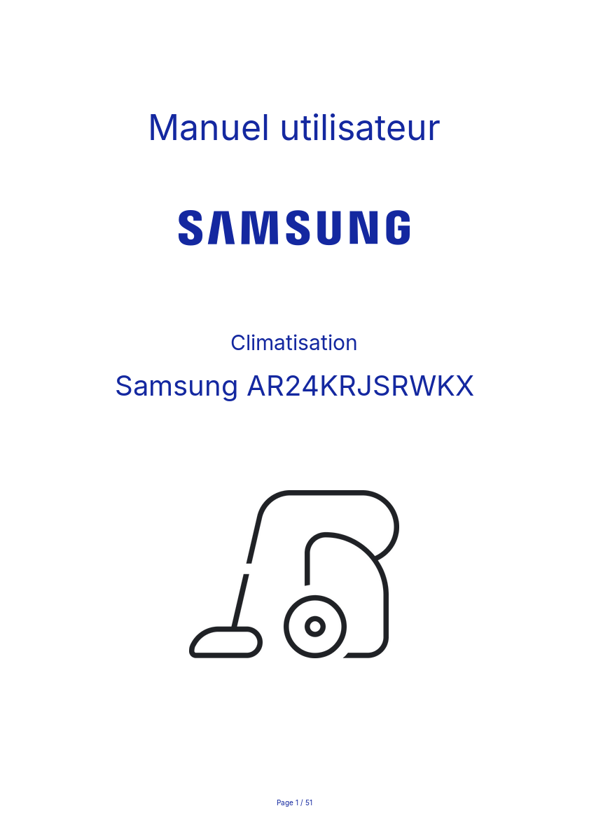 Page n°1 - Manuel utilisateur Samsung AR24KRJSRWKX