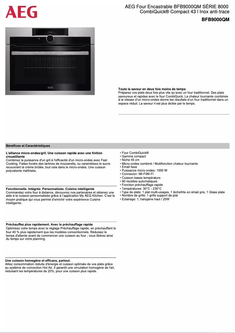 Image de la première page du manuel de l'appareil BFB9000QM