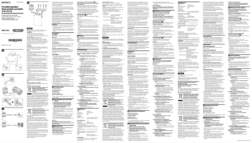 Page 1 de la notice Manuel utilisateur Sony RDP-CA2