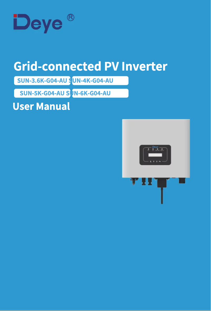 Page 1 de la notice Manuel utilisateur Deye SUN-5K-G04-AU