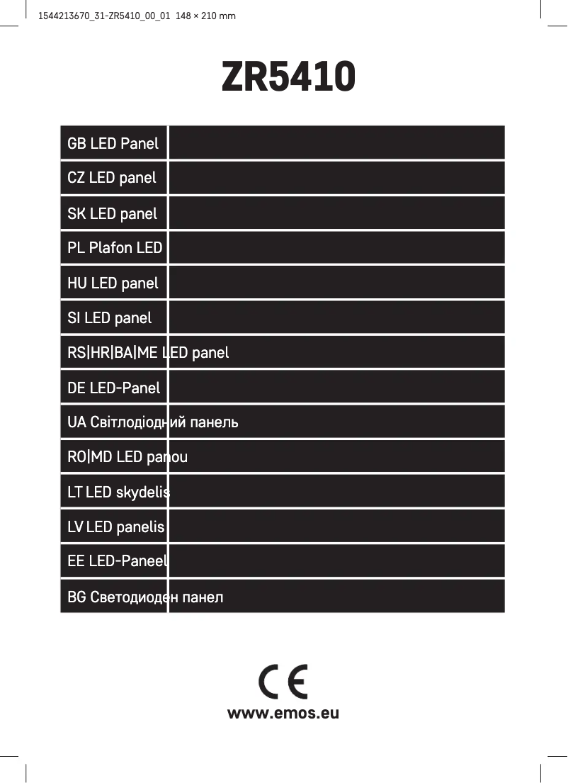Imagen de la primera página del manual del dispositivo ZR5410