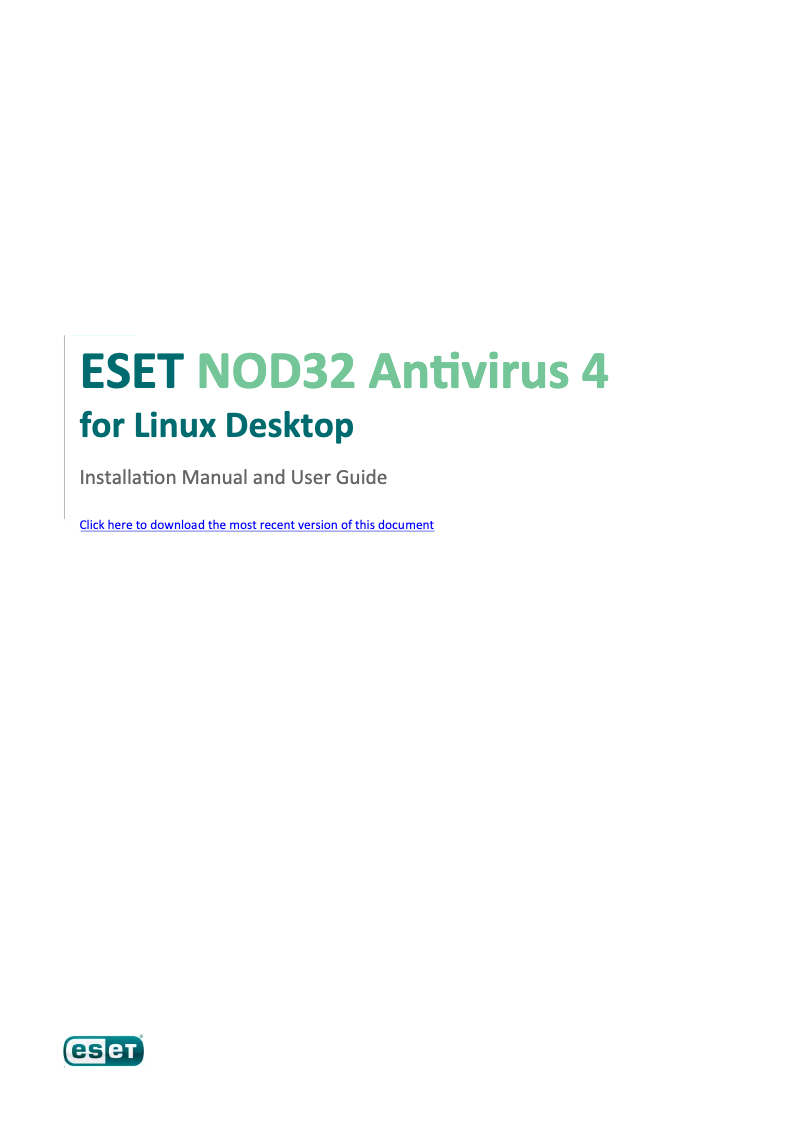 Image de la première page du manuel de l'appareil NOD32 Antivirus 4