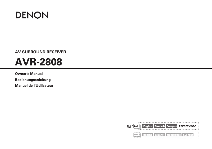 Image de la première page du manuel de l'appareil AVR-2808