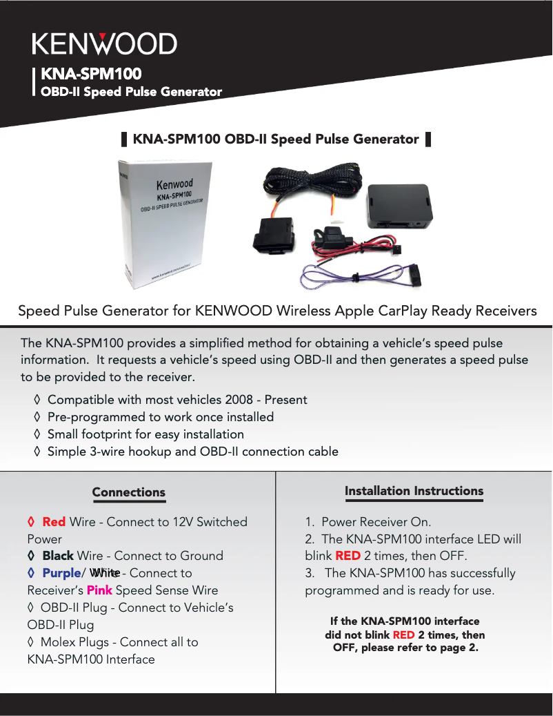 Page n°1 - Manuel utilisateur Kenwood KNA-SPM100