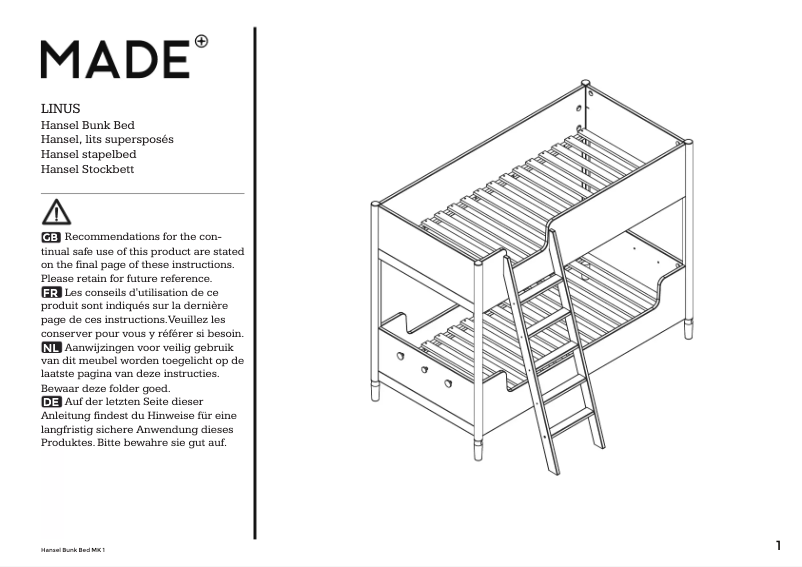 Page 1 de la notice Manuel utilisateur MADE Linus