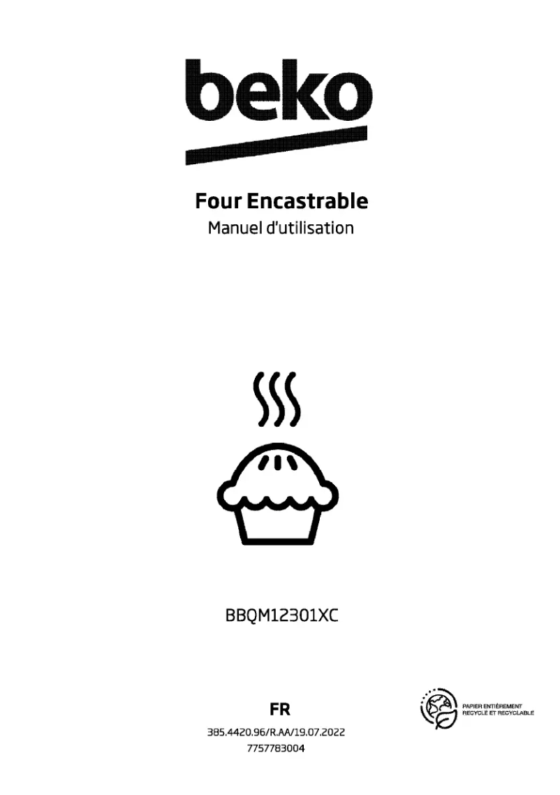 Page 1 de la notice Manuel utilisateur Beko BBQM12301XC