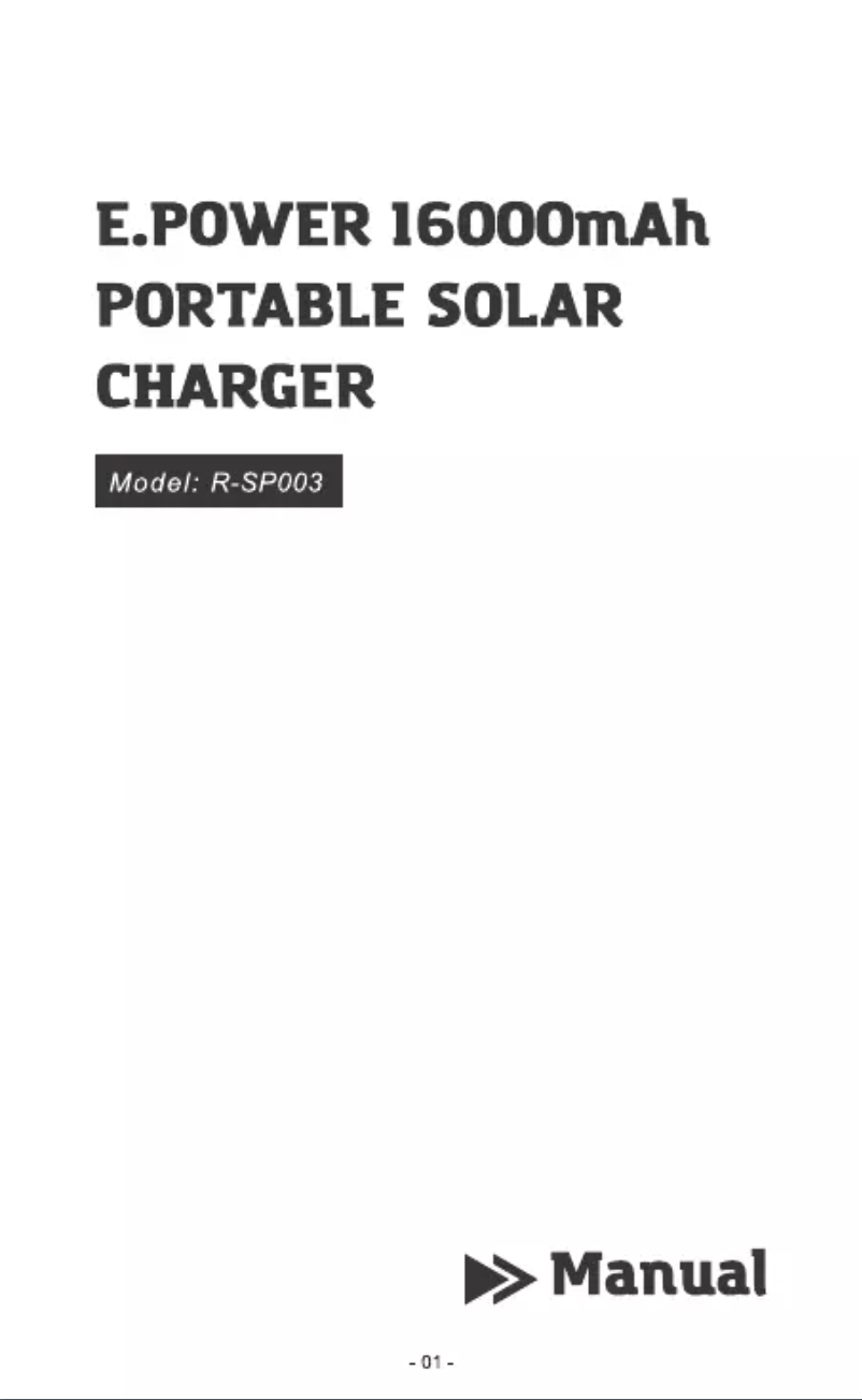 Page 1 de la notice Manuel utilisateur Renogy E.POWER