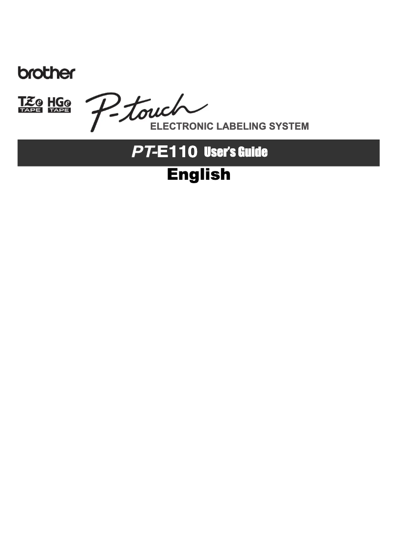 Page 1 de la notice Manuel utilisateur Brother P-Touch Edge PT-E110