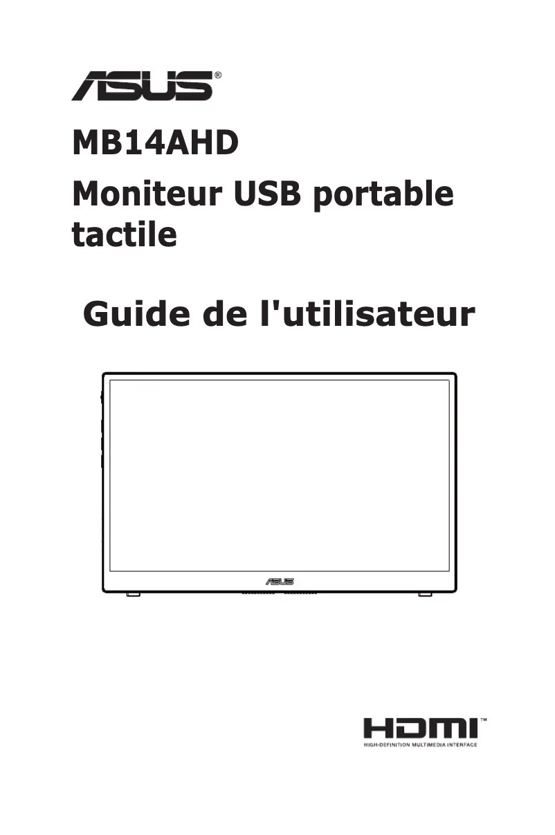 Page n°1 - Manuel utilisateur Asus ZenScreen MB14AHD