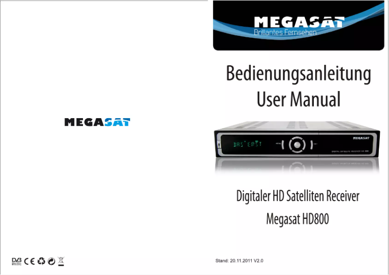 Page 1 de la notice Manuel utilisateur Megasat HD800
