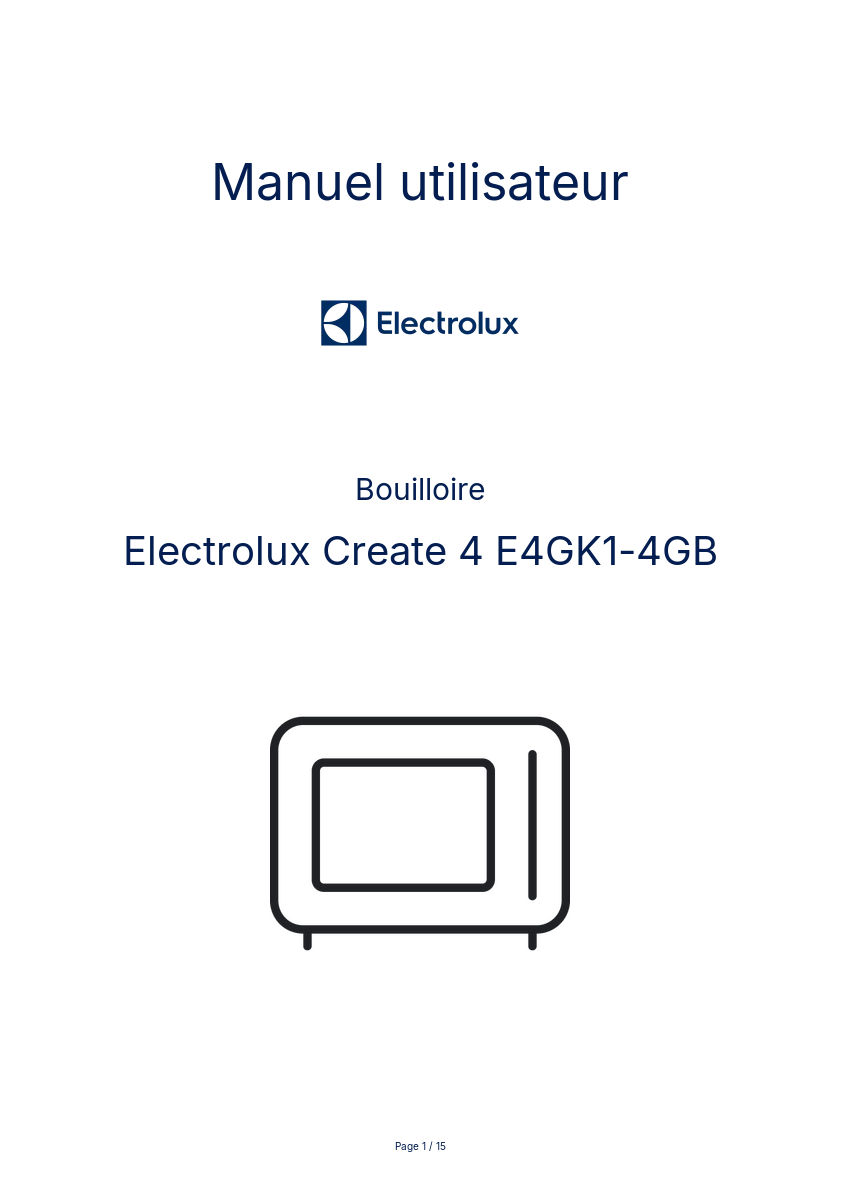 Image de la première page du manuel de l'appareil Create 4 E4GK1-4GB