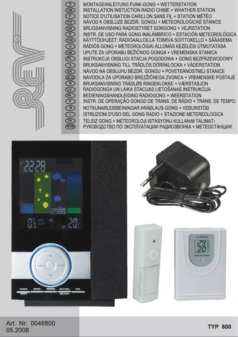 Página 1 del manual Manual de usuario Plieger REV 800