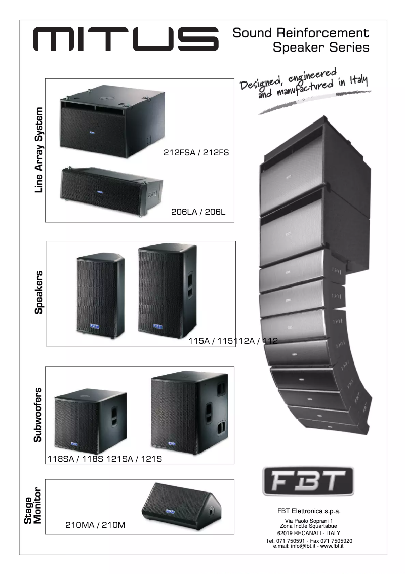Page 1 de la notice Manuel utilisateur FBT MITUS 115