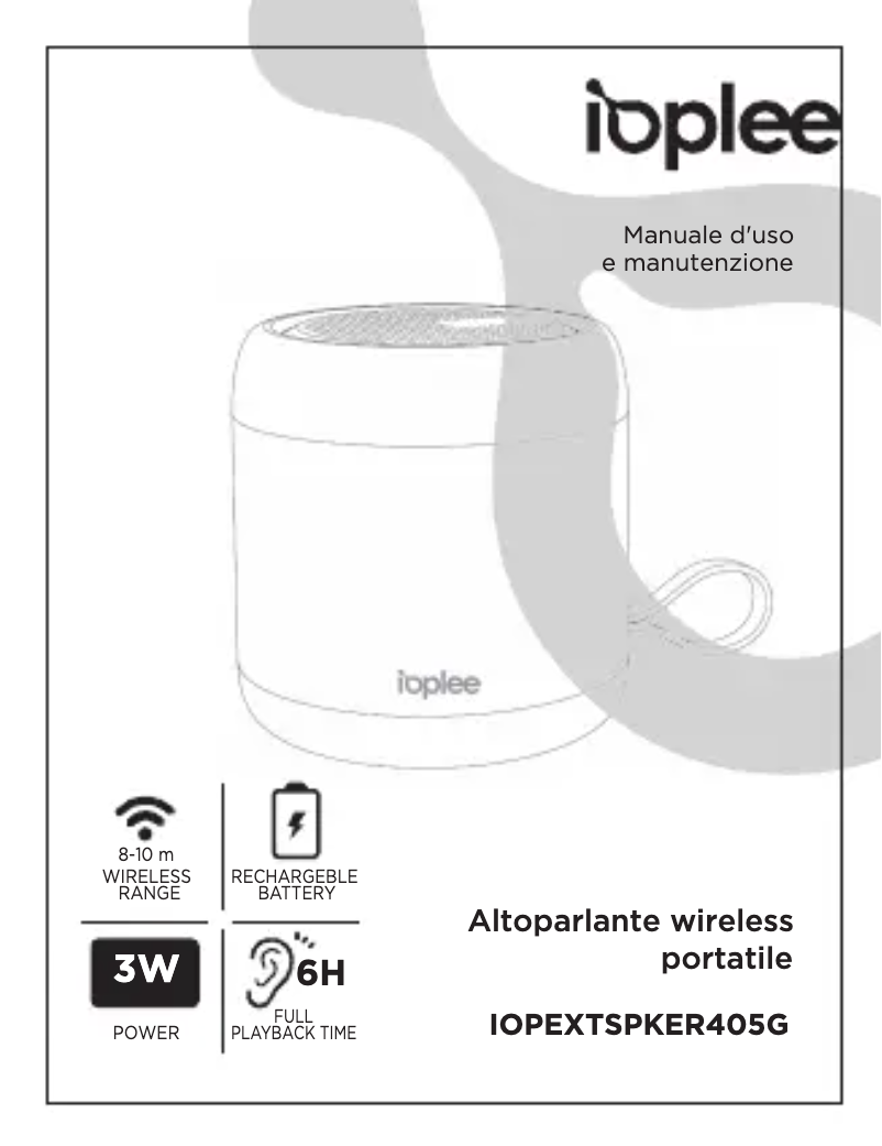 Page n°1 - Manuel utilisateur IOPLEE IOPEXTSPKER405G