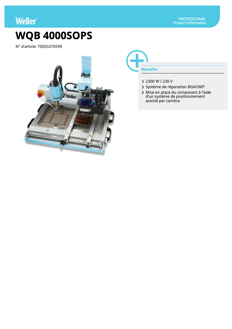 Page n°1 - Fiche technique Weller WQB 4000SOPS