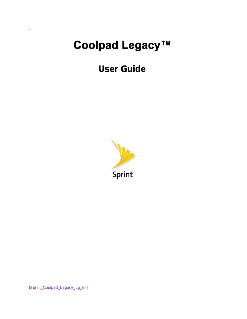 Page 1 de la notice Manuel utilisateur Coolpad 3705