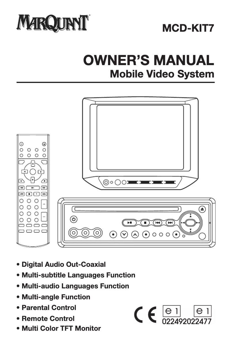 Page 1 of the manual User Manual Marquant MCD-KIT7