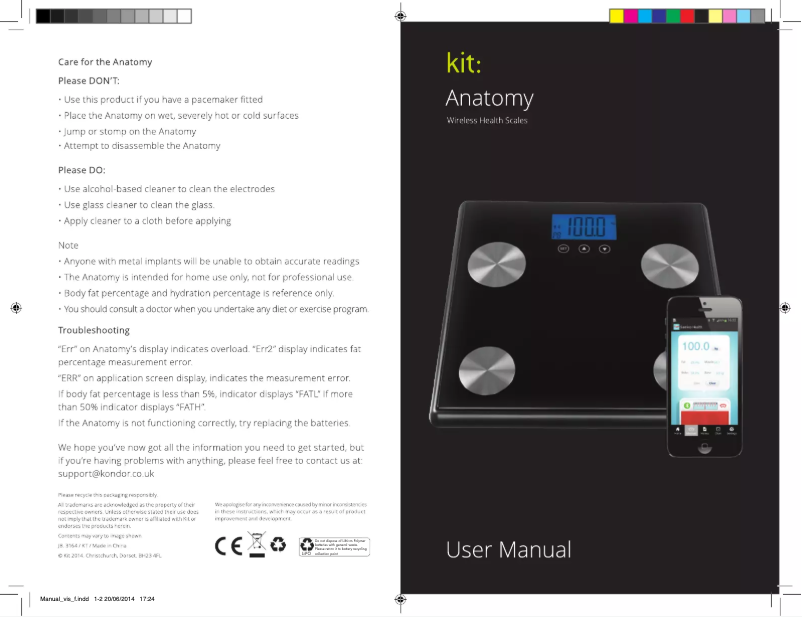Page 1 de la notice Manuel utilisateur Milestone Srl Anatomy