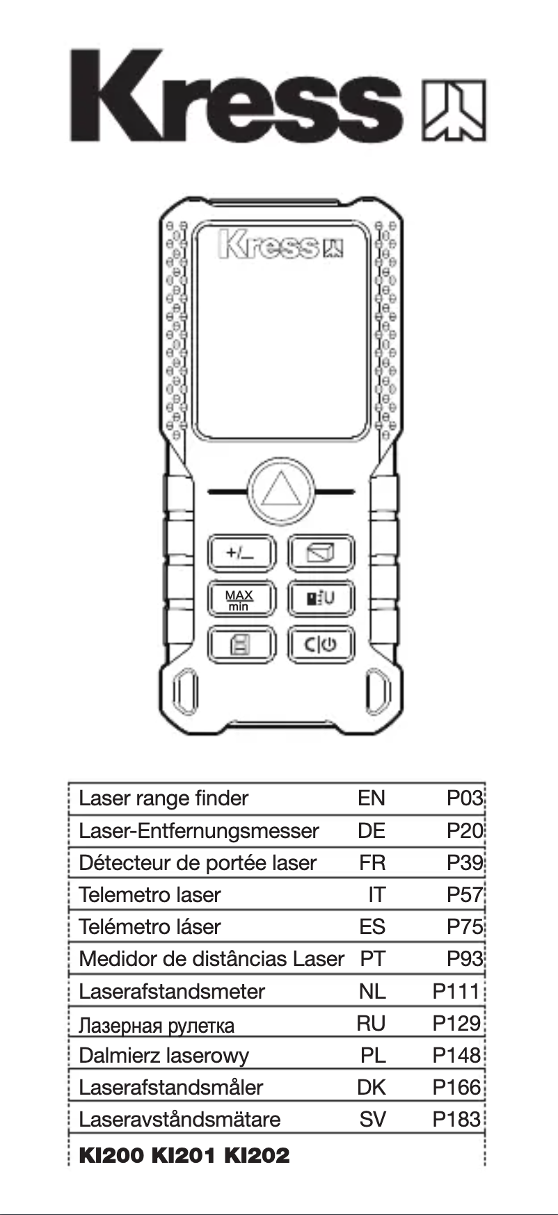 Page n°1 - Manuel utilisateur Kress KI201