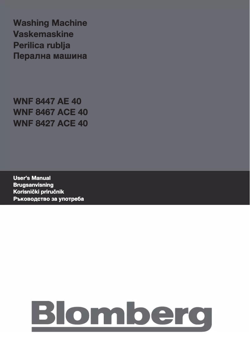 Page n°1 - Manuel utilisateur Blomberg WNF 8447 AC