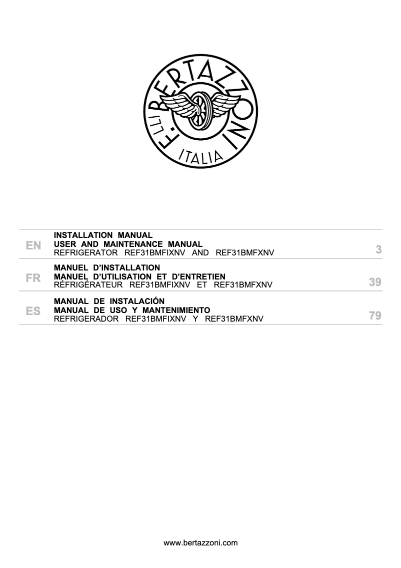 Imagen de la primera página del manual del dispositivo REF31BMFXNV