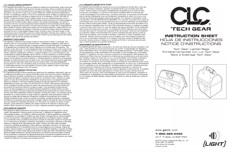 Page 1 de la notice Manuel utilisateur Custom LeatherCraft L234