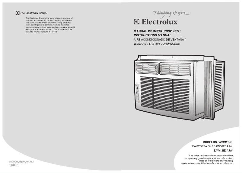 Page 1 de la notice Manuel utilisateur Electrolux EAW05E3AJW