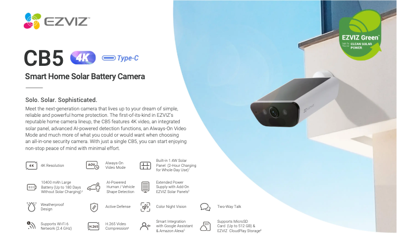 Página 1 del manual Ficha técnica EZVIZ CB5 4K