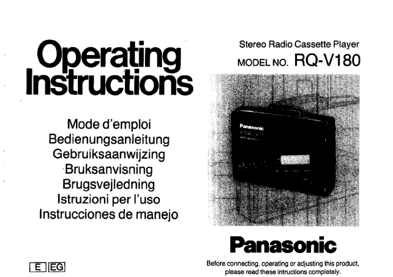 Page 1 de la notice Manuel utilisateur Panasonic RQ-V180