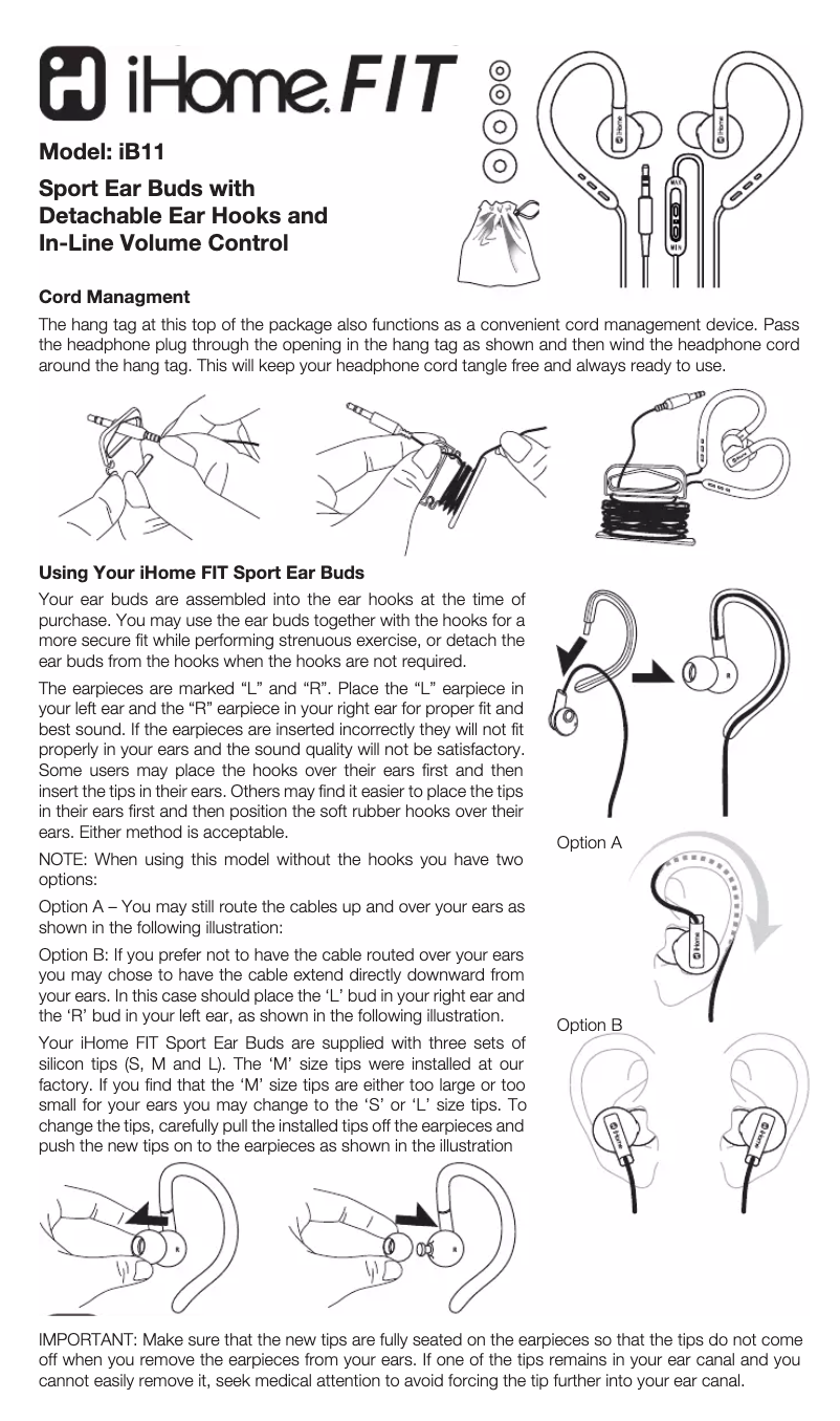 Page 1 de la notice Manuel utilisateur iHome iB11