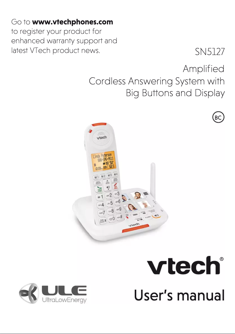 Page 1 de la notice Manuel utilisateur Vtech SN5127