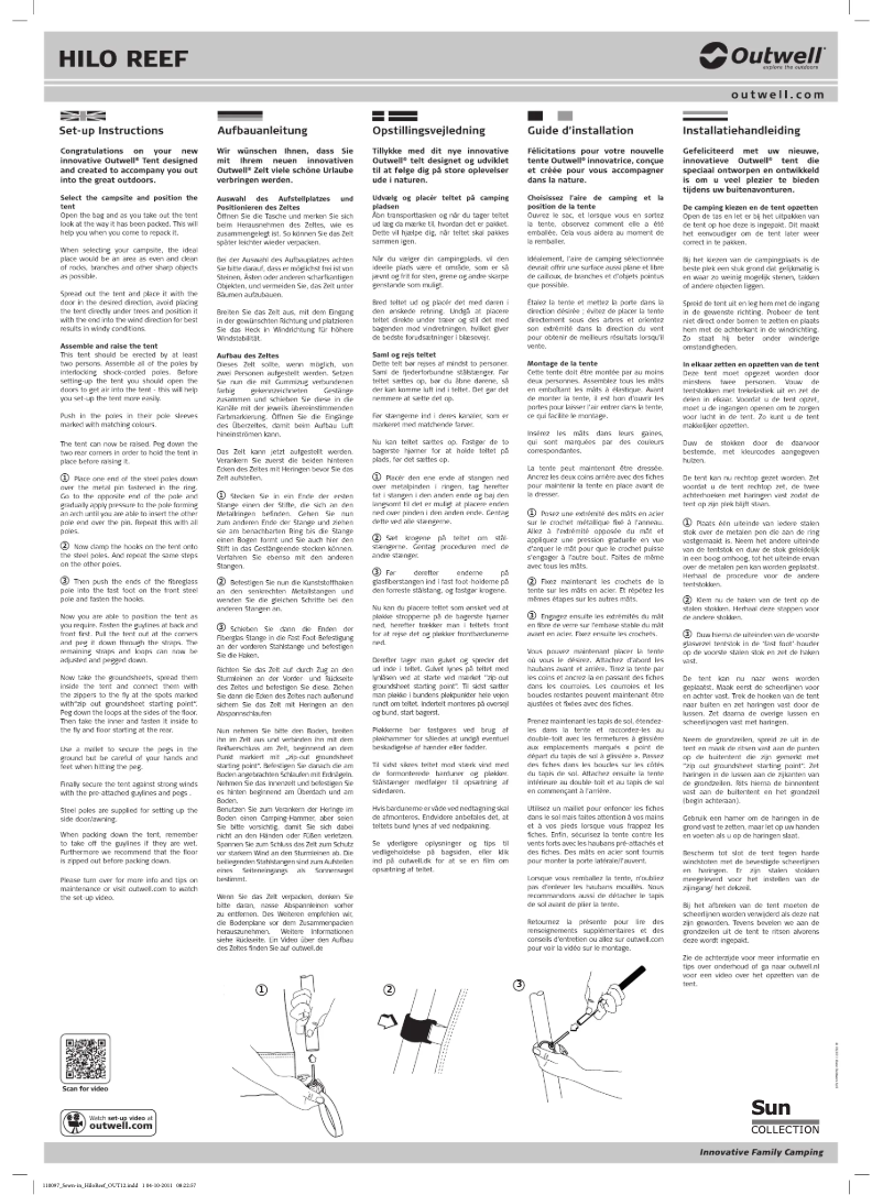 Page 1 de la notice Manuel utilisateur Outwell Sun Hilo Reef