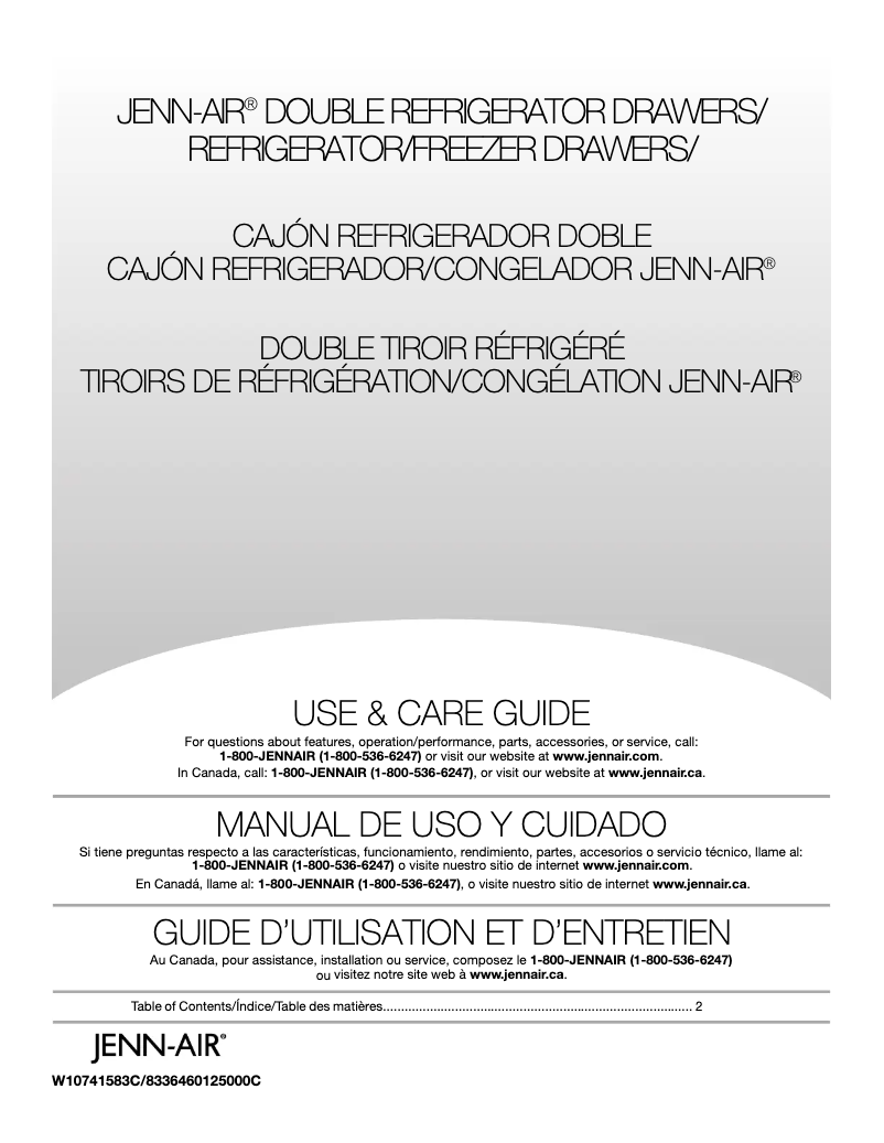 Page n°1 - Manuel utilisateur JennAir JUD24FRERS